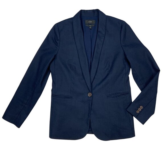 J. Crew Navy linen Jacket. - Picture 12 of 12